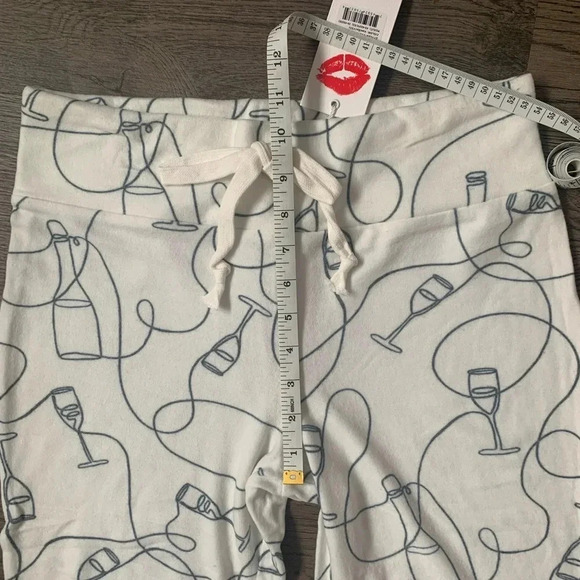 Wildfox Popping Bottles Flared Lounge Sweatpants - Size M - Vanilla - NWT - Picture 12 of 13